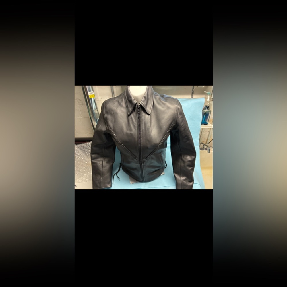 Harley-Davidson Black and Pink Leather 3m thinsulate Jacket small fitted